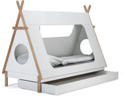 Schublade passend zum Bett in Hausform Weiß - Natur 