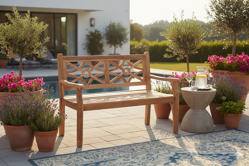 Bank Gartenbank SAYANG 2-Sitzer aus Teakholz 120 cm von GardenPleasure