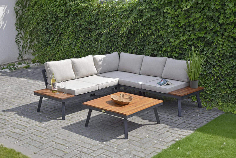 Moderne Garten Garnitur Lounge Set THERESA beige