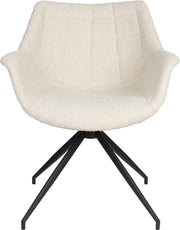 Esszimmerstuhl DOULTON drehbar von ZUIVER mit Bouclé Stoff Beige