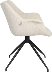 Esszimmerstuhl DOULTON drehbar von ZUIVER mit Bouclé Stoff Beige