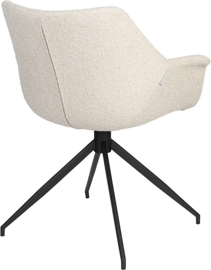 Esszimmerstuhl DOULTON drehbar von ZUIVER mit Bouclé Stoff Beige