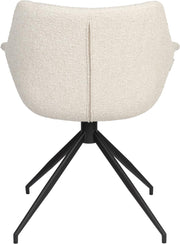 Esszimmerstuhl DOULTON drehbar von ZUIVER mit Bouclé Stoff Beige