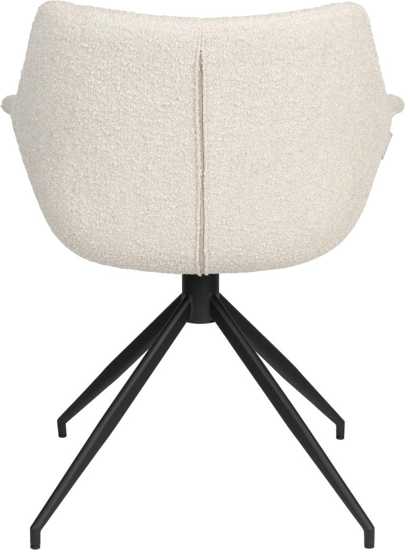 Esszimmerstuhl DOULTON drehbar von ZUIVER mit Bouclé Stoff Beige