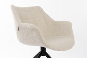 Esszimmerstuhl DOULTON drehbar von ZUIVER mit Bouclé Stoff Beige