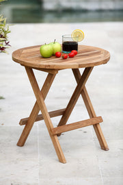 Beistelltisch Klapptisch MITAN aus Teakholz rund von GardenPleasure
