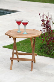 Beistelltisch Klapptisch LUANG Teakholz achteckig von GardenPleasure