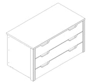 Schubladenblock 97 cm Kernbuche passend zum 2-trg Schrank ILVA HALVAR