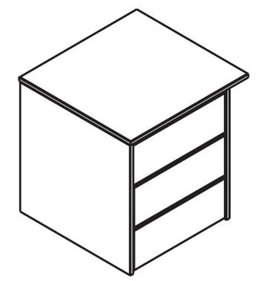Schubladenblock passend zum Schrank AAGE für 1-trg. Element 50 cm in Gesamtansicht mit zwei Schubladen.