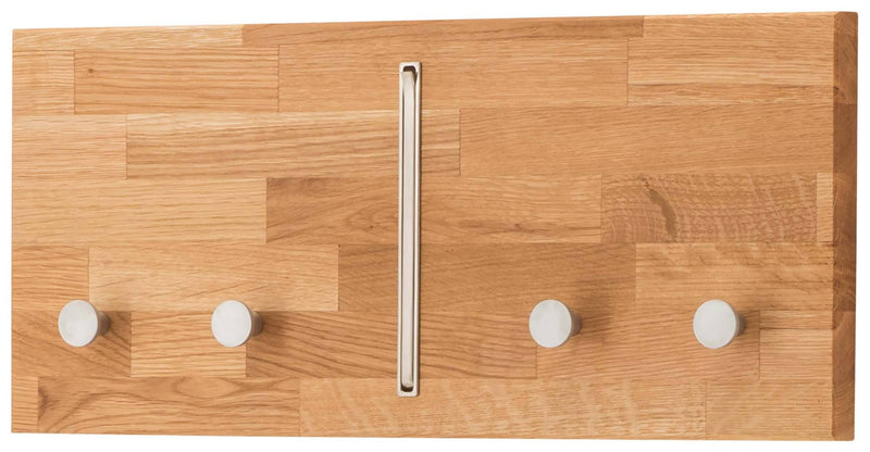 Wandgarderobe Hakenleiste KIRSA 50 cm Wildeiche massiv geölt