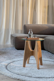 Beistelltisch Glastisch KOBE Rund mit Glasplatte von Zuiver Ø 45 cm