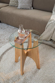 Beistelltisch Glastisch KOBE Rund mit Glasplatte von Zuiver Ø 45 cm