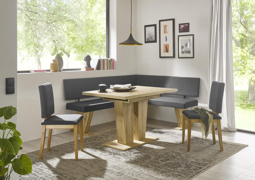 Eckbank Eckbankgruppe VERONA II 190x150 cm in Artisan Eiche mit grauem Bezug, Gesamtansicht.