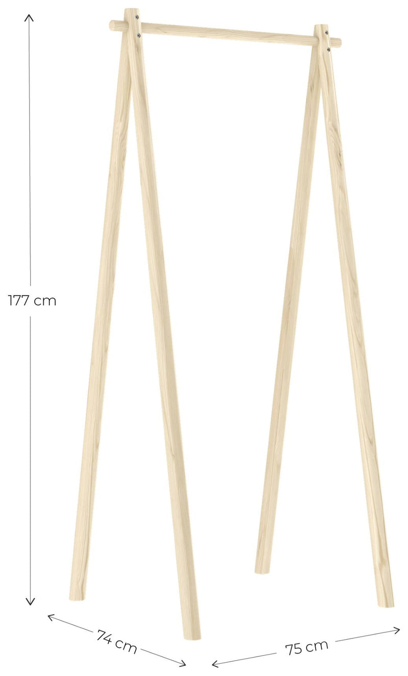 Garderobenständer HONGI 75 cm Kiefer Natur lackiert von Karup