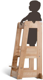 tiSsi® Entdeckerturm / Lernturm FELIX mitwachsend Buche massiv NATUR