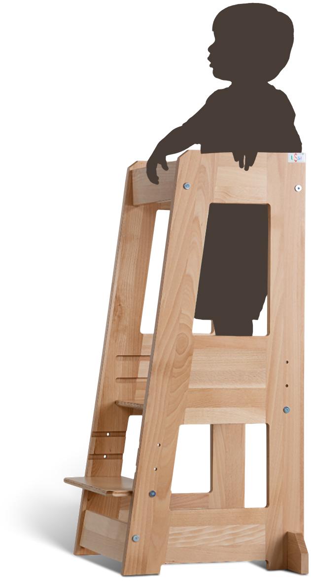 tiSsi® Entdeckerturm / Lernturm FELIX mitwachsend Buche massiv NATUR