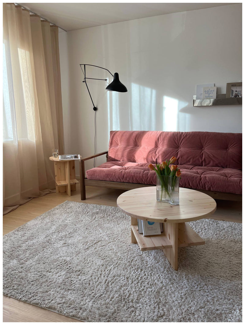 Hocker Beistelltisch RONDURE 45 Kiefer massiv Natur lackiert von Karup