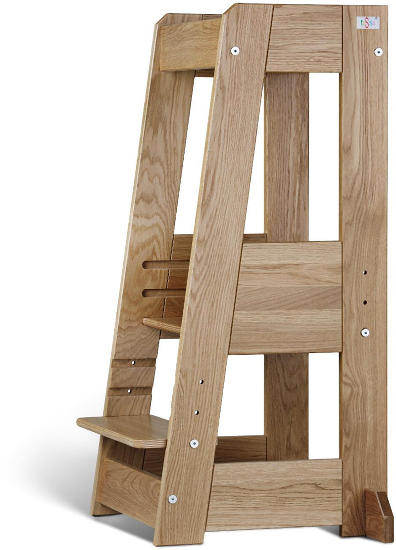 Mitwachsender Lernturm FELIX | tiSsi® Entdeckerturm | Eiche Massivholz