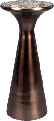 Beistelltisch MOUNT S aus recyceltem Aluminium mit Marmorplatte