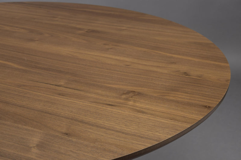 Esstisch BARLET Rund Ø 120 cm Walnussfurnierplatte von DutchBone