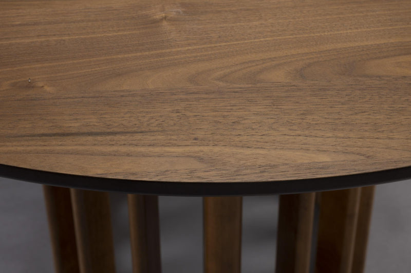 Esstisch BARLET Rund Ø 120 cm Walnussfurnierplatte von DutchBone