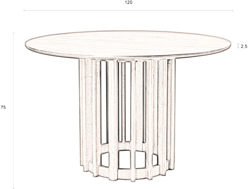 Esstisch BARLET Rund Ø 120 cm Walnussfurnierplatte von DutchBone
