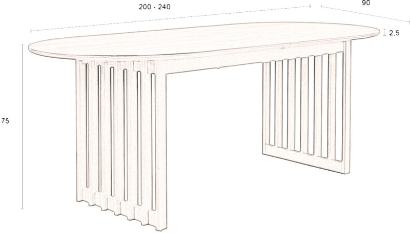 Esstisch BARLET ausziehbar 200 bis 240 cm Eichenfurnier von DutchBone