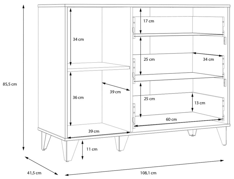 Kommode Sideboard LYA Optik Mauvella / Cabezone Eiche von Forte