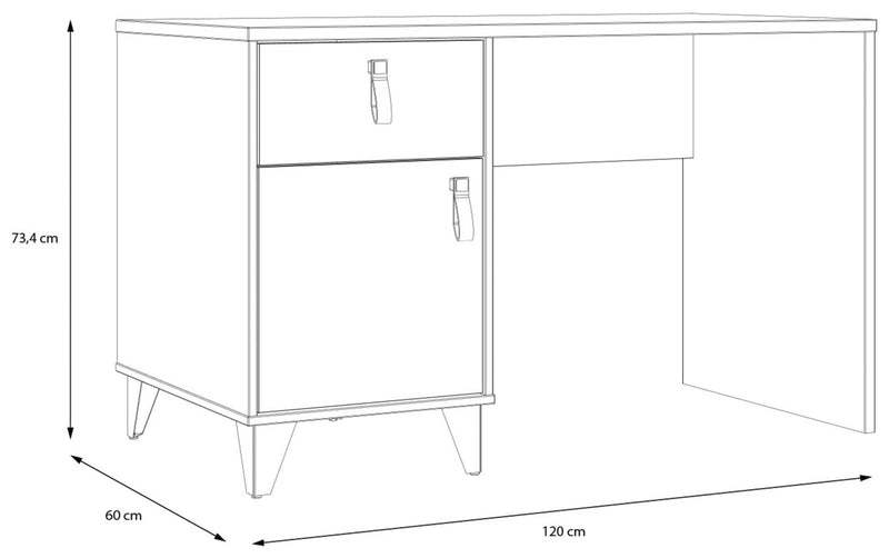 Schreibtisch LYA 120 cm Optik Mauvella / Cabezone Eiche von Forte