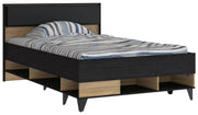 Jugendbett LYA 120 x 200 cm Bett in Mauvella / Cabezone Eiche Forte