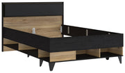 Jugendbett LYA 120 x 200 cm Bett in Mauvella / Cabezone Eiche Forte