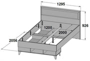 Jugendbett LYA 120 x 200 cm Bett in Mauvella / Cabezone Eiche Forte