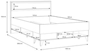 Jugendbett LYA 120 x 200 cm Bett in Mauvella / Cabezone Eiche Forte