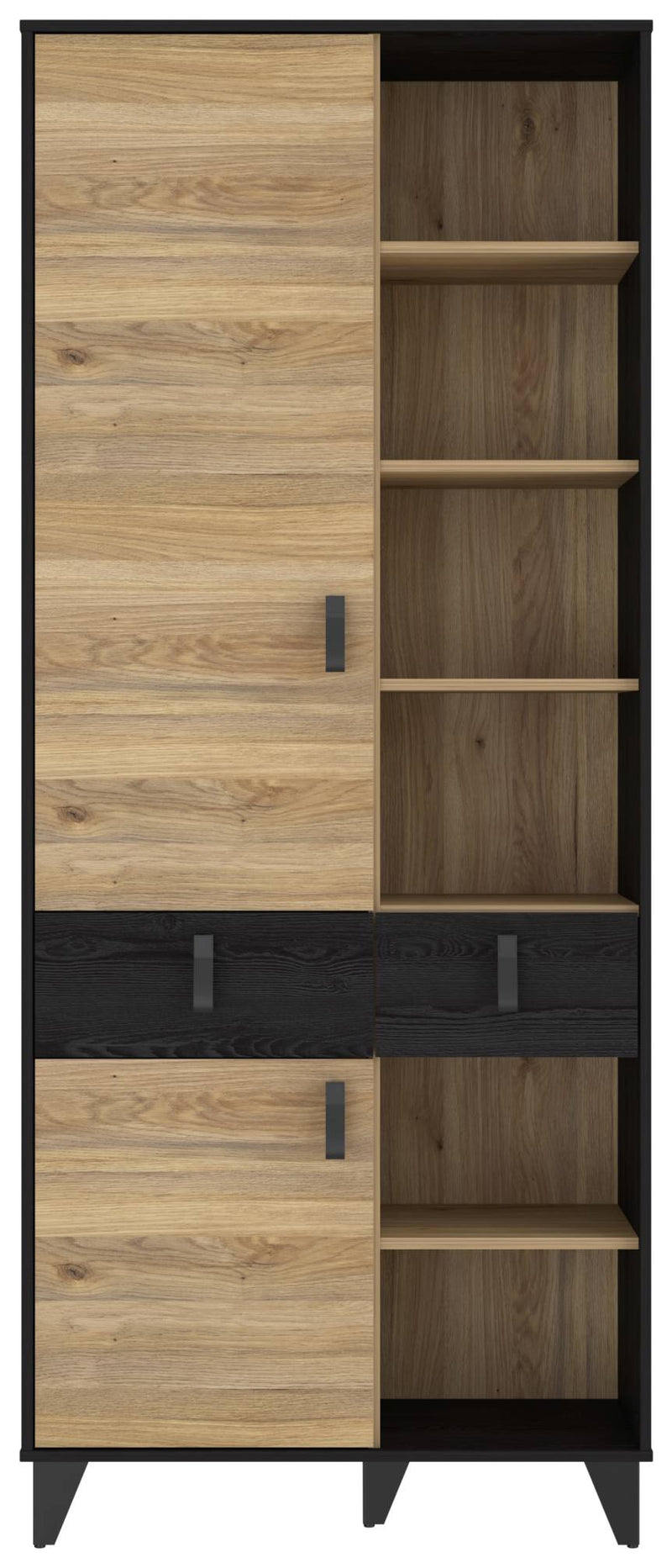 Regal LYA 2-trg. 2 Schubladen Optik Mauvella / Cabezone Eiche Forte