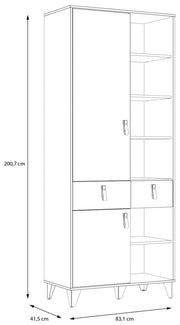 Regal LYA 2-trg. 2 Schubladen Optik Mauvella / Cabezone Eiche Forte