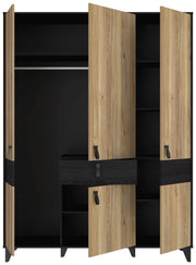 Kleiderschrank LYA 4-trg. 1 Schublade Optik Mauvella / Cabezone Eiche