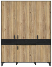 Kleiderschrank LYA 4-trg. 1 Schublade Optik Mauvella / Cabezone Eiche