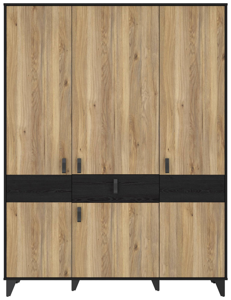 Kleiderschrank LYA 4-trg. 1 Schublade Optik Mauvella / Cabezone Eiche