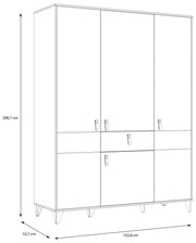 Kleiderschrank LYA 4-trg. 1 Schublade Optik Mauvella / Cabezone Eiche