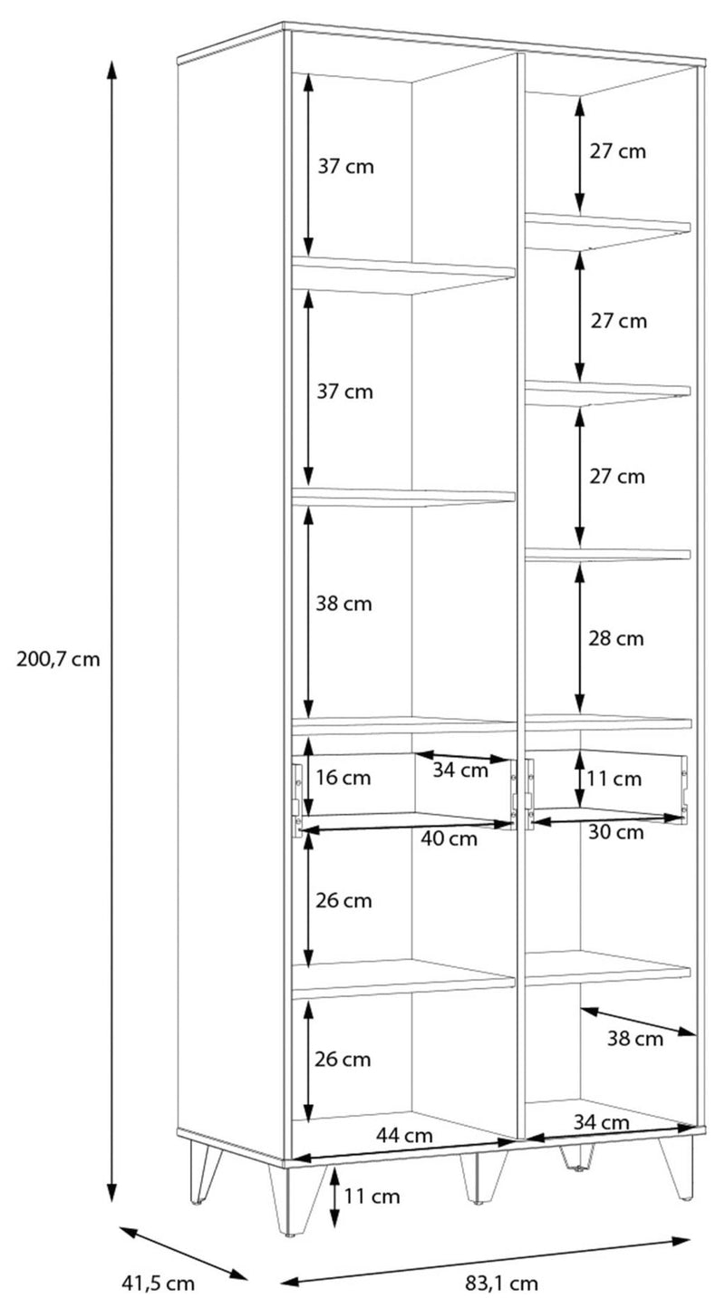 Jugendzimmer LYA mit 4-trg. Schrank Optik Mauvella / Cabezone Eiche