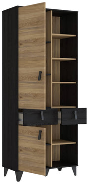 Jugendzimmer LYA mit Schwebetürenschrank in Eicheoptik mit Kontrast