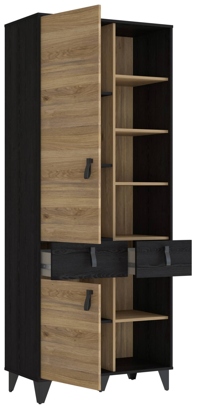 Jugendzimmer LYA mit Schwebetürenschrank in Eicheoptik mit Kontrast