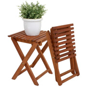 2er Set Klapphocker Gartenhocker Beistelltisch TACOMA aus Eukalyptus