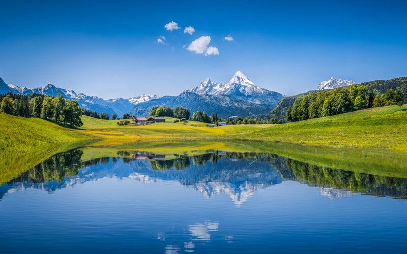 Seitenmarkise Sichtschutz Motiv "Bergsee" von GardenPleasure