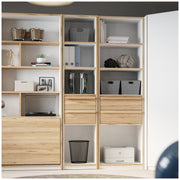 Bücherregal Regal S-ROOM 59 mit 2 Schubladen in Weiß und Catania Eiche