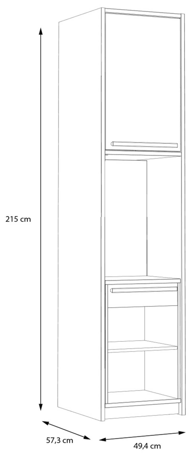 Multifunktions-Regal S-ROOM mit ausziehbarem Rollcontainer und Ablage