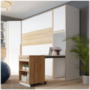 Multifunktions-Regal S-ROOM mit ausziehbarem Rollcontainer und Ablage