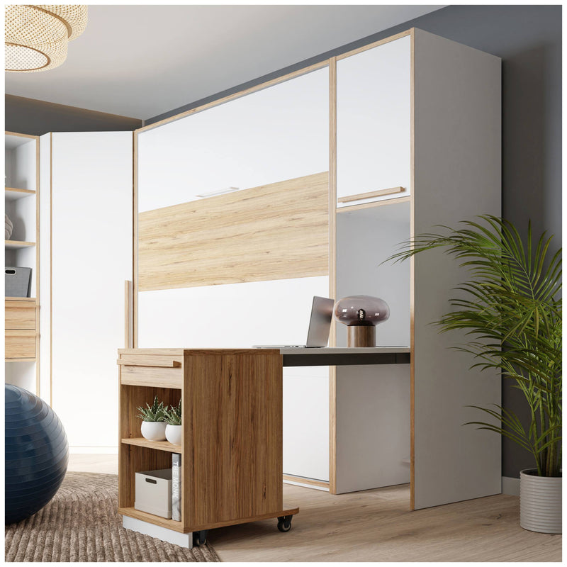 Multifunktions-Regal S-ROOM mit ausziehbarem Rollcontainer und Ablage