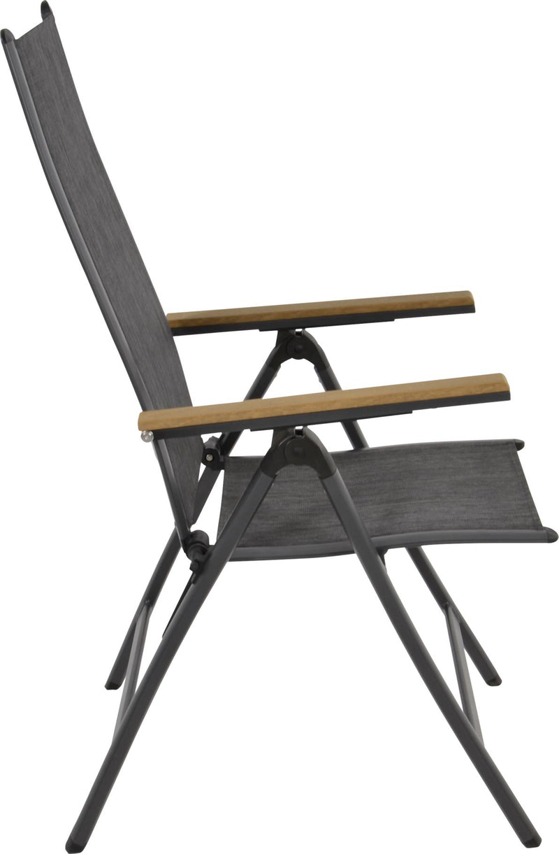 Gartensessel Klappsessel Hochlehner AREZZO Gestell Aluminium anthrazit