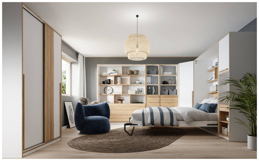 Jugendzimmer Gästezimmer S-ROOM 1 in Weiß und Catania Eiche von Forte